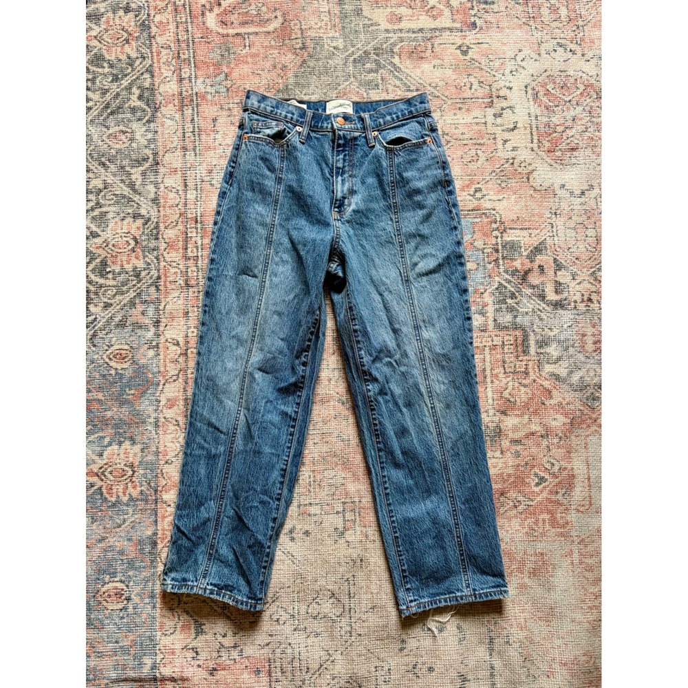 Universal Thread Womens Vintage Straight Front Seam Raw Hem Jeans Blue 4/27R